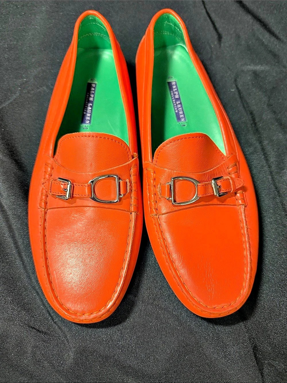 Ralph Lauren Collection Orange Driving Moccasins Size 41B